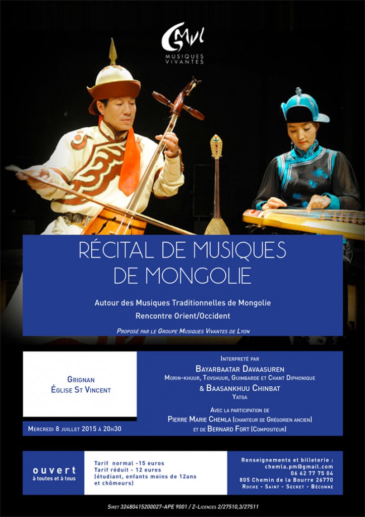 Récital Grignan Musique de Mongolie